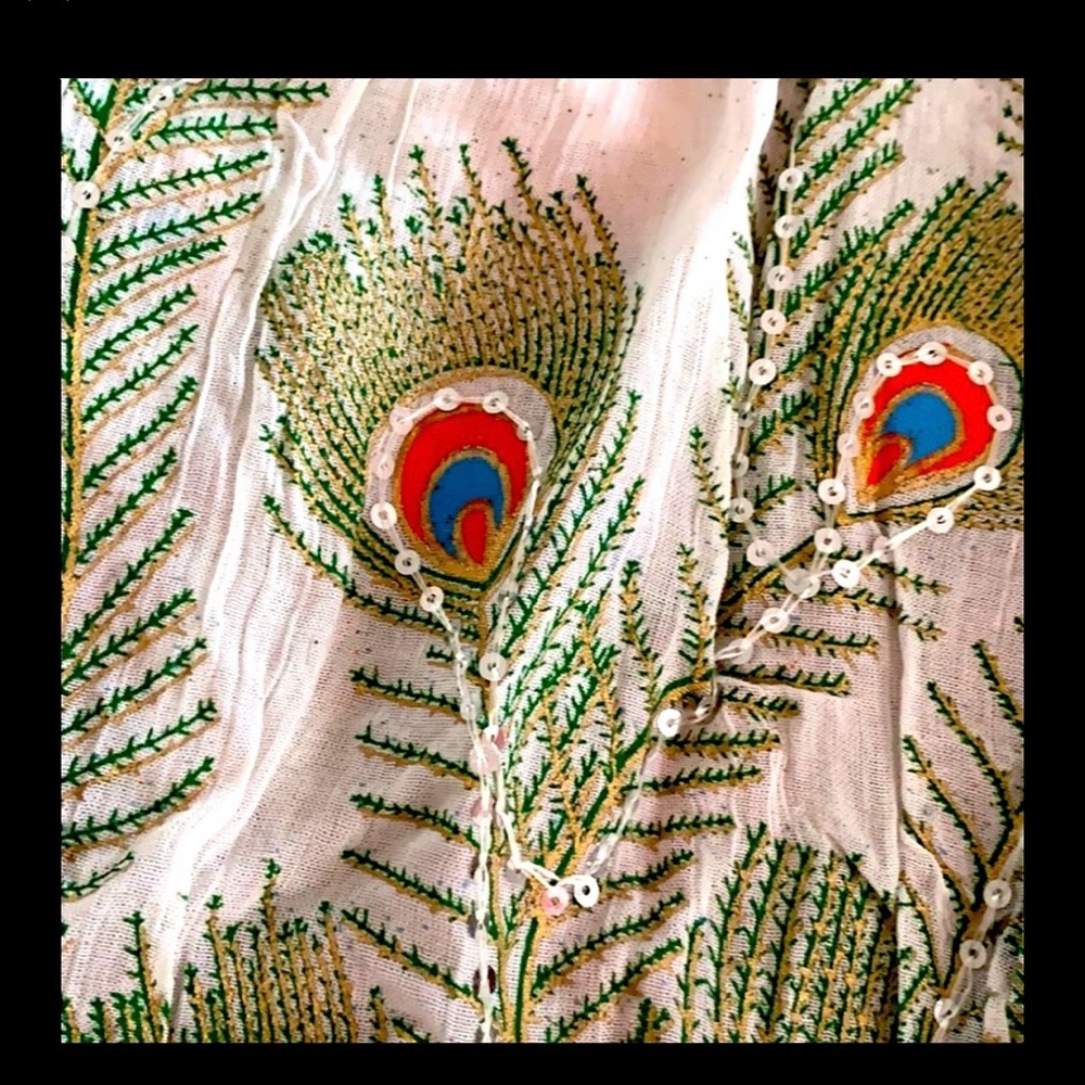 New Women’s Summer Ethnic Indian Skirt - Peacock Feather - Picture 3 of 4